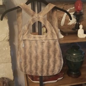 Liza Ganz Snakeskin Back Pack Purse Pink and Black